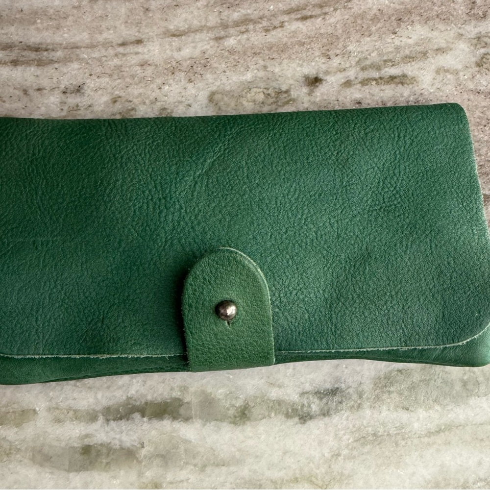 Free People Teal Leather Clutch